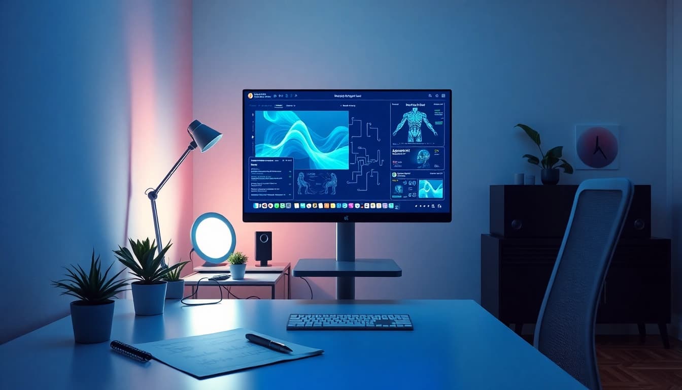 Engaging workspace showcasing NSFW AI image generation technology in a modern setting.