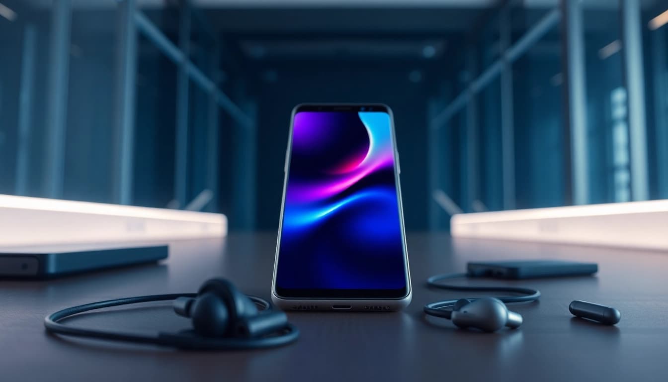 The Samsung Galaxy S8 smartphone showcasing its vibrant display and sleek design in a contemporary setting.