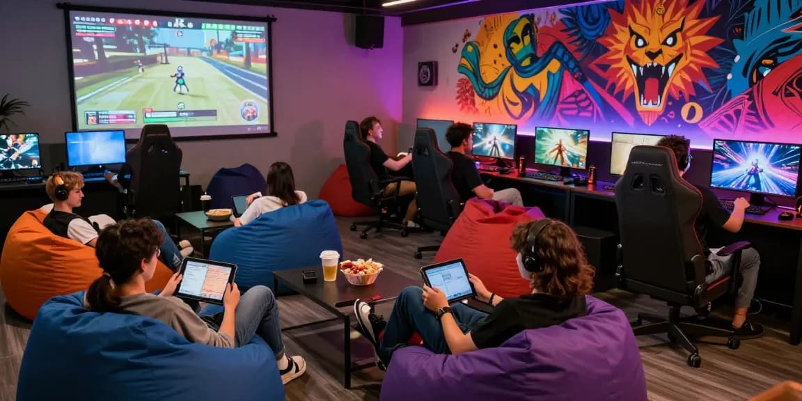 Players enjoying engaging xxx games in a vibrant gaming lounge with a cozy atmosphere.