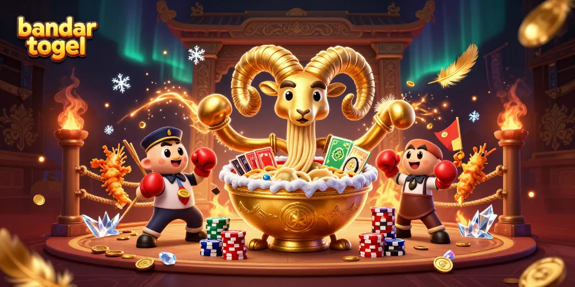 Engage in bandar togel excitement with a dynamic scene of cartoon characters playing and celebrating