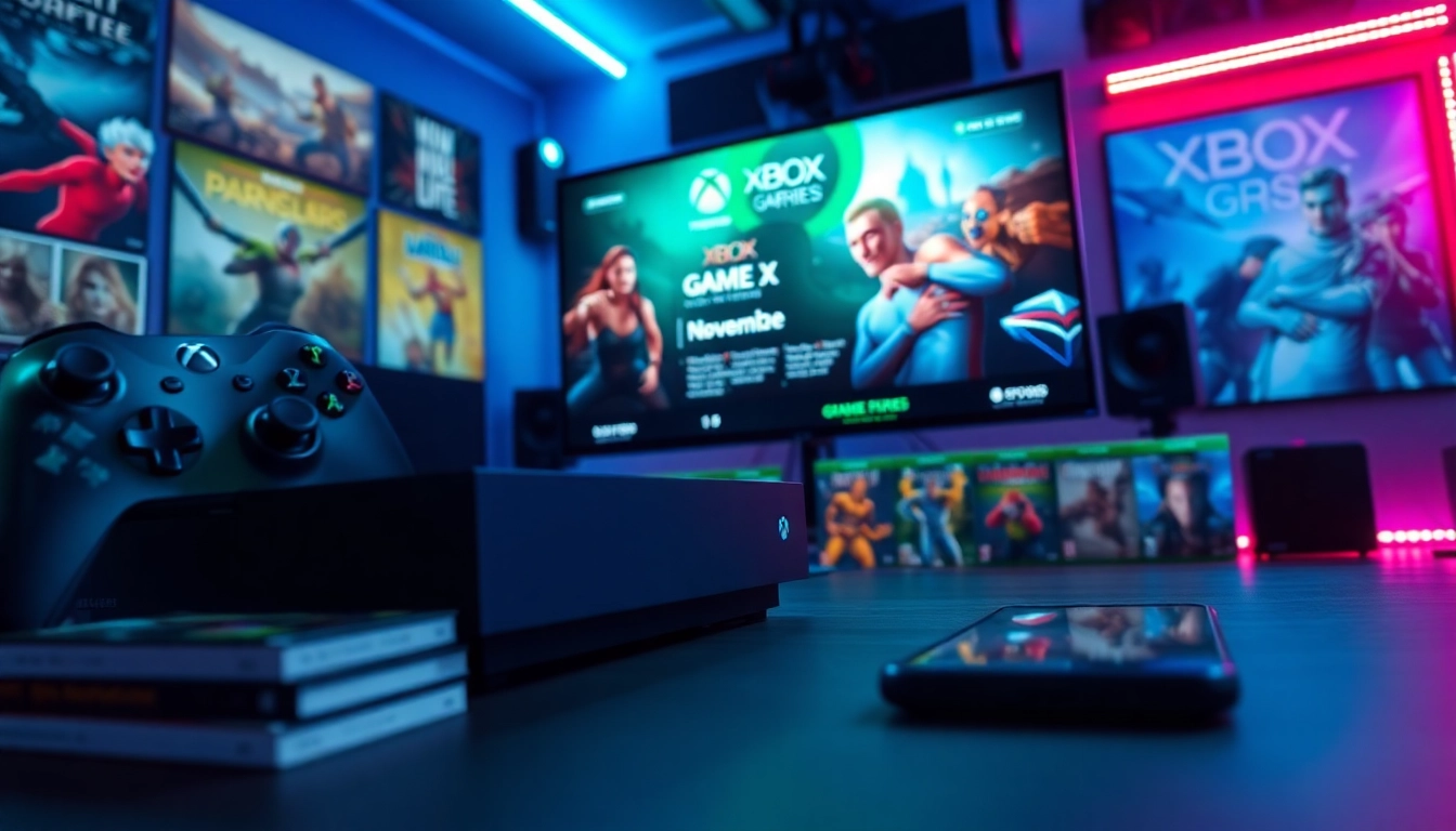 Showcasing Xbox Game Pass new games November 2026 with an exciting gaming setup featuring the Xbox Series X.