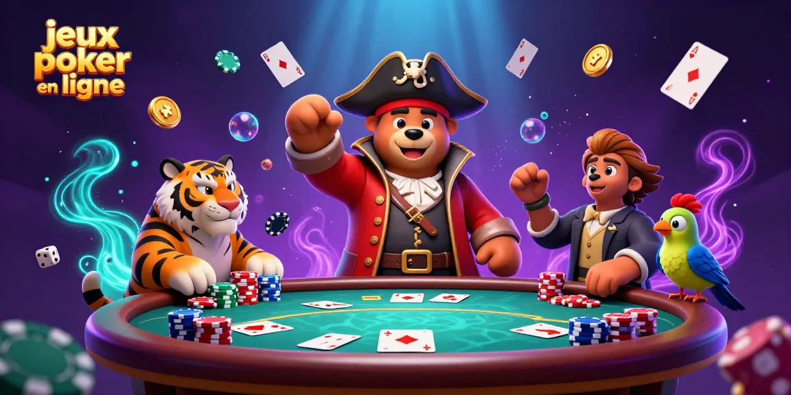 Jouez aux jeux poker en ligne en profitant d'une authentique ambiance de casino avec des personnages captivants.