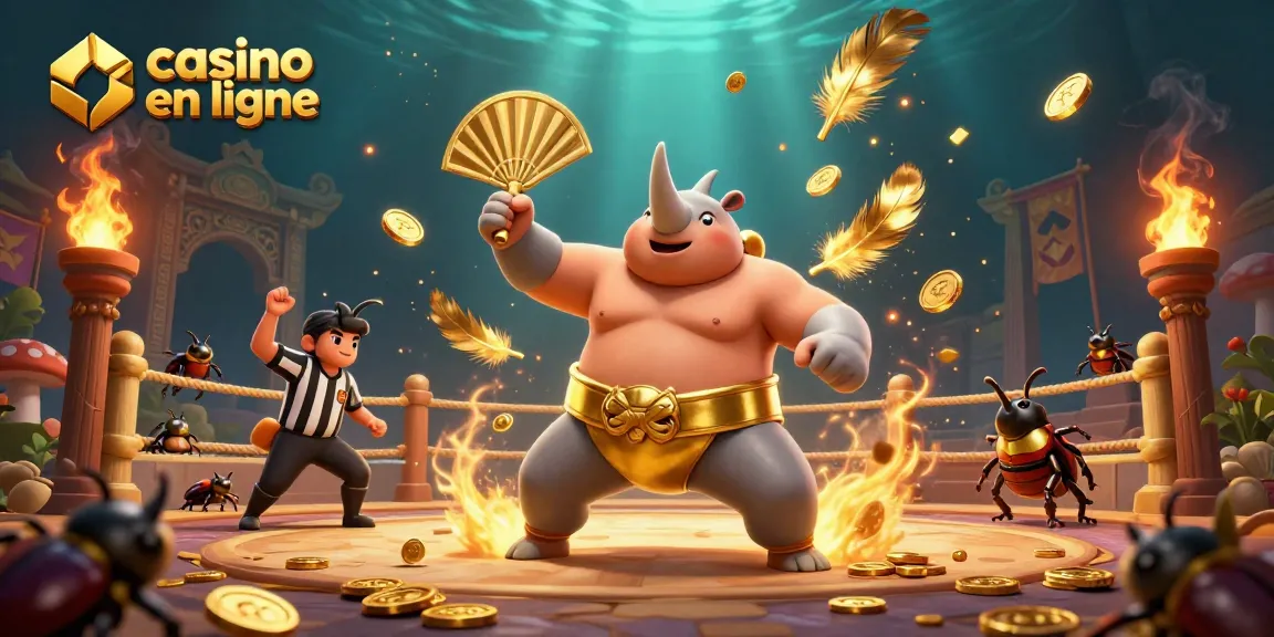 Gagnez des paris sur casino en ligne avec l'incroyable champion de sumo scarabée rhinocéros.