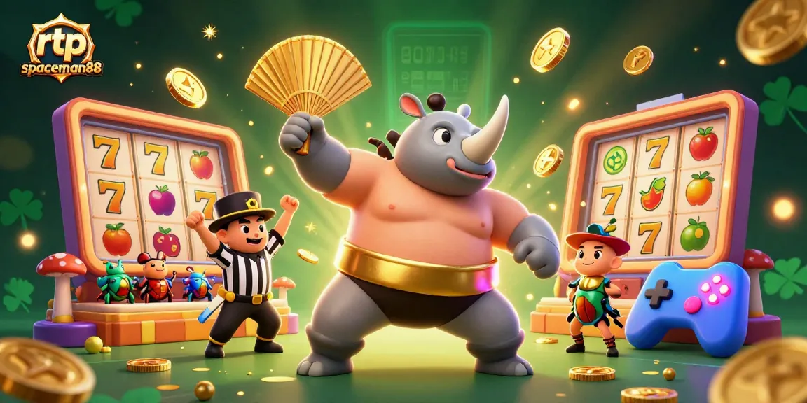 Experience thrilling gameplay with rtp spaceman88 in a vibrant 3D casino scene filled with exciting elements.