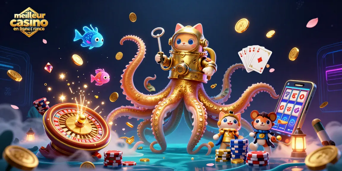 Jouez au meilleur casino en ligne France avec des gains éclatants sous des tentacules dorés.