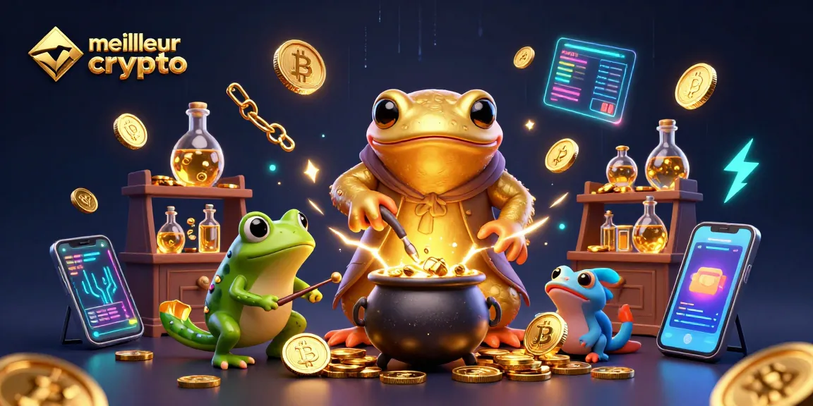 Explorez le monde du meilleur casino crypto avec une illustration magique alliant alchimie du jeu numérique.