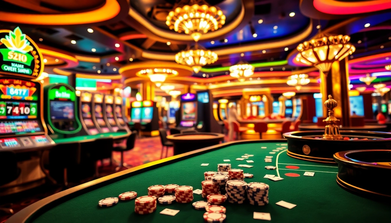Excitation du jeu aux meilleurs casinos en ligne avec des machines à sous vibrantes et des tables de poker pleines d'action.