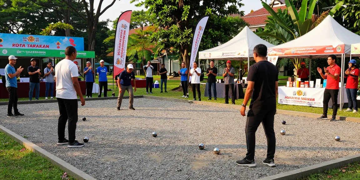 Acara petanque di fopikotatarakan.org dengan pemain beragam dan suasana hangat.