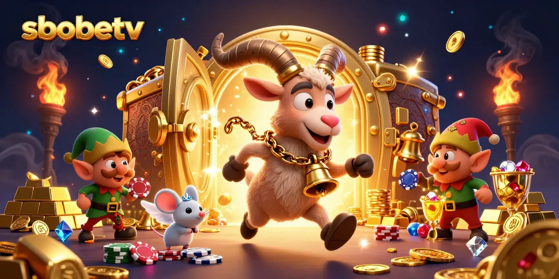 Experience sbobetv's thrilling gaming action with cartoon characters in a vibrant casino scene.