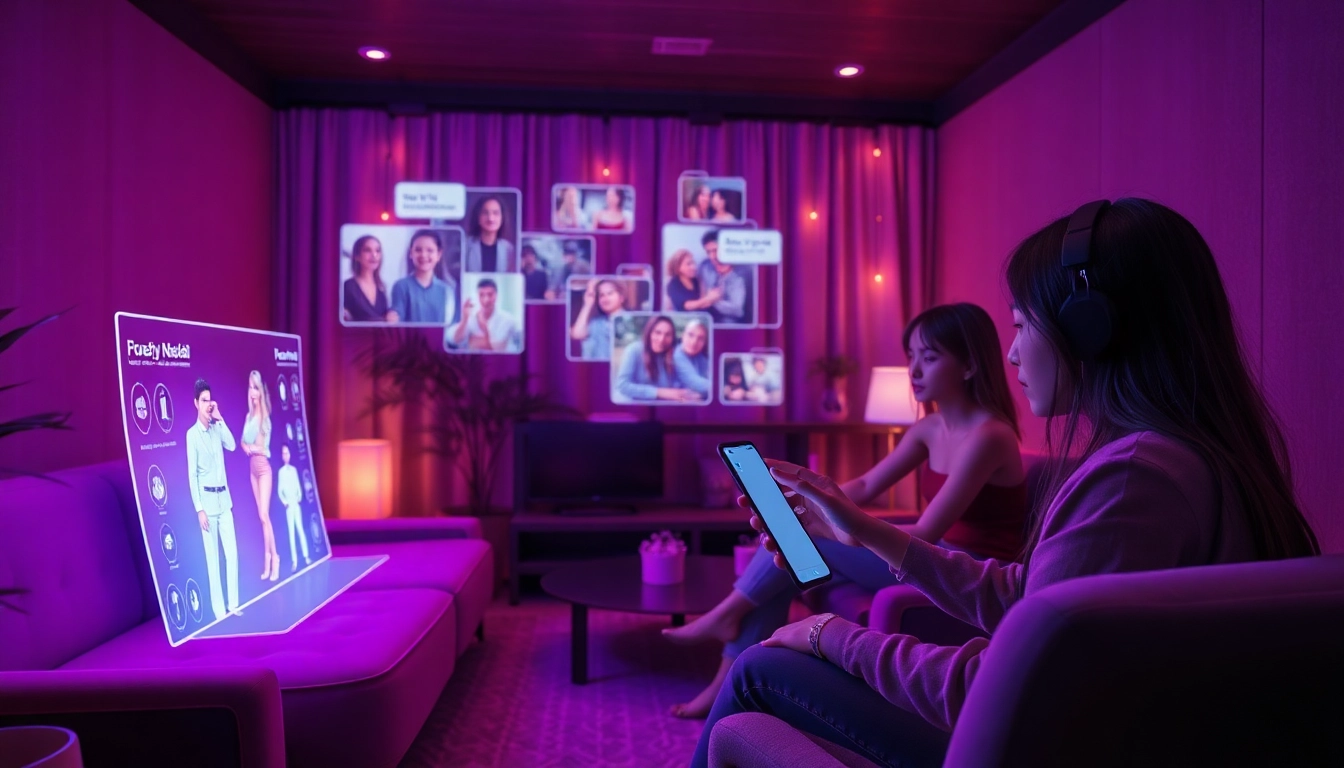 Engaging NSFW AI chat interaction in a cozy digital lounge with immersive ambiance