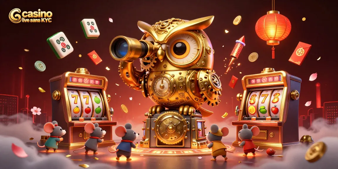 Plongez dans l'univers fascinant du casino live sans KYC avec des symboles de chance et des distractions lumineuses.