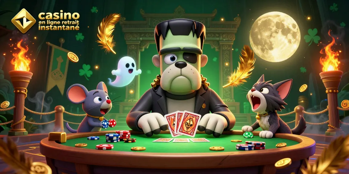 Jeux au casino en ligne retrait instantané avec un bulldog Frankenstein et un chat loup-garou.