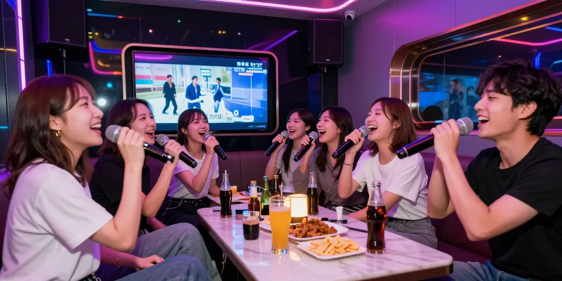 Enjoying a lively night at 강남 달토 가라오케 with friends, showcasing vibrant atmosphere and sound.