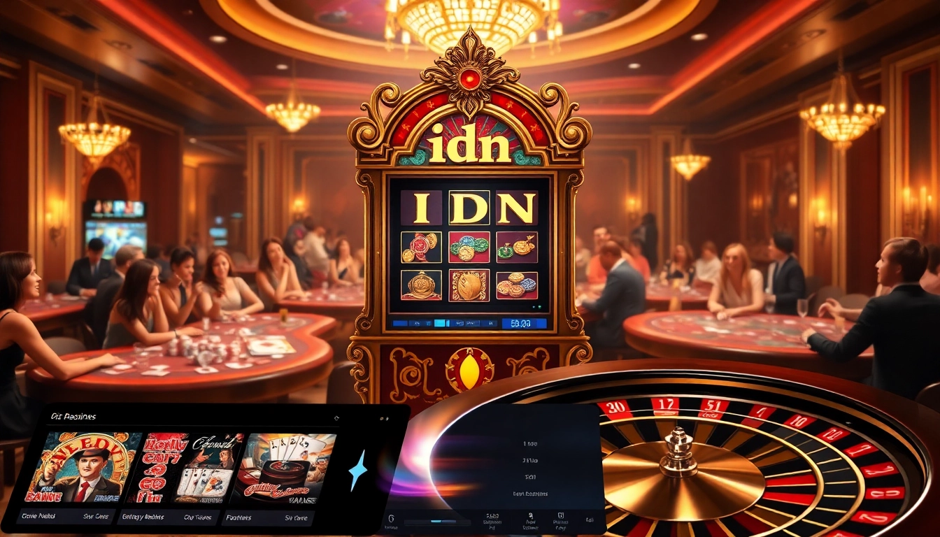 Experience the thrill of idn slot with vibrant casino visuals and engaging gaming elements.