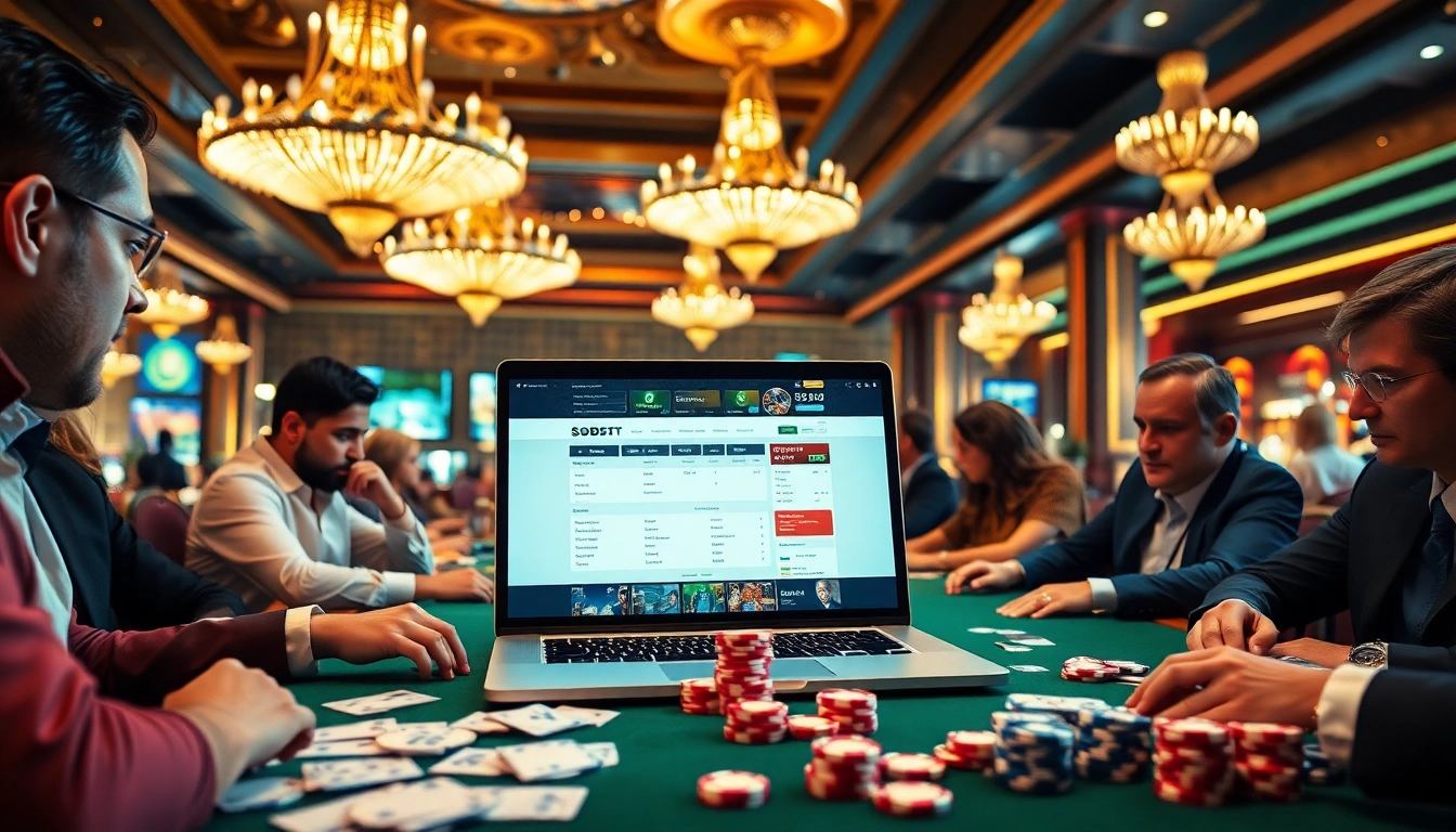 Engage with sbobet link alternatif on a vibrant casino table, thriving with action and luxurious elements.