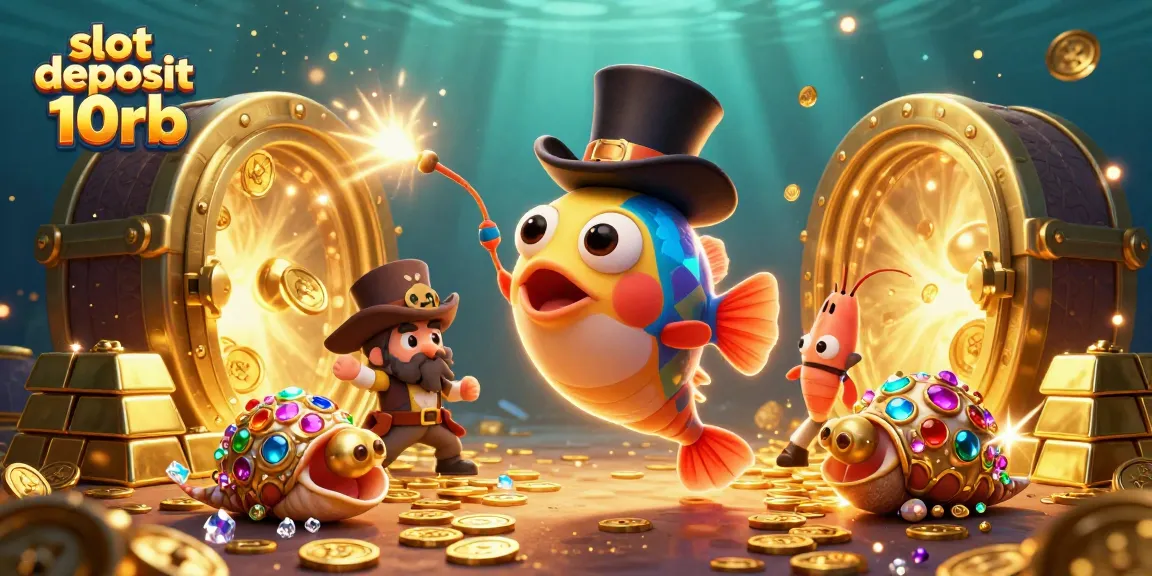 Experience thrilling wins with slot deposit 10rb in this vibrant underwater treasure scene.