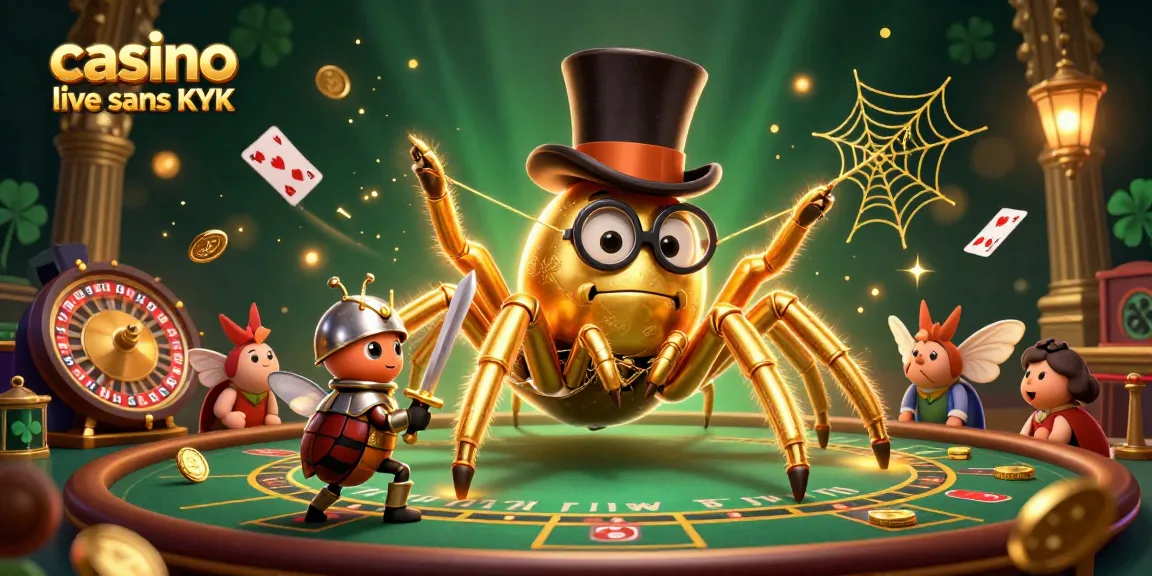 Jouez dans un casino live sans KYC avec un tarantule doré captivant et des chevaliers courageux.