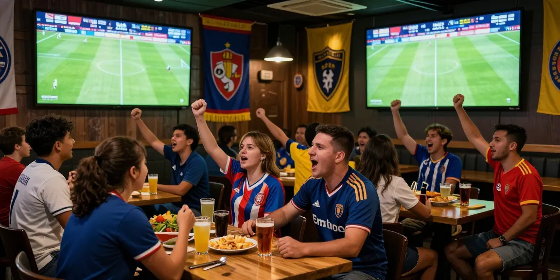 Engaging kora live football match viewing experience in a vibrant sports bar.
