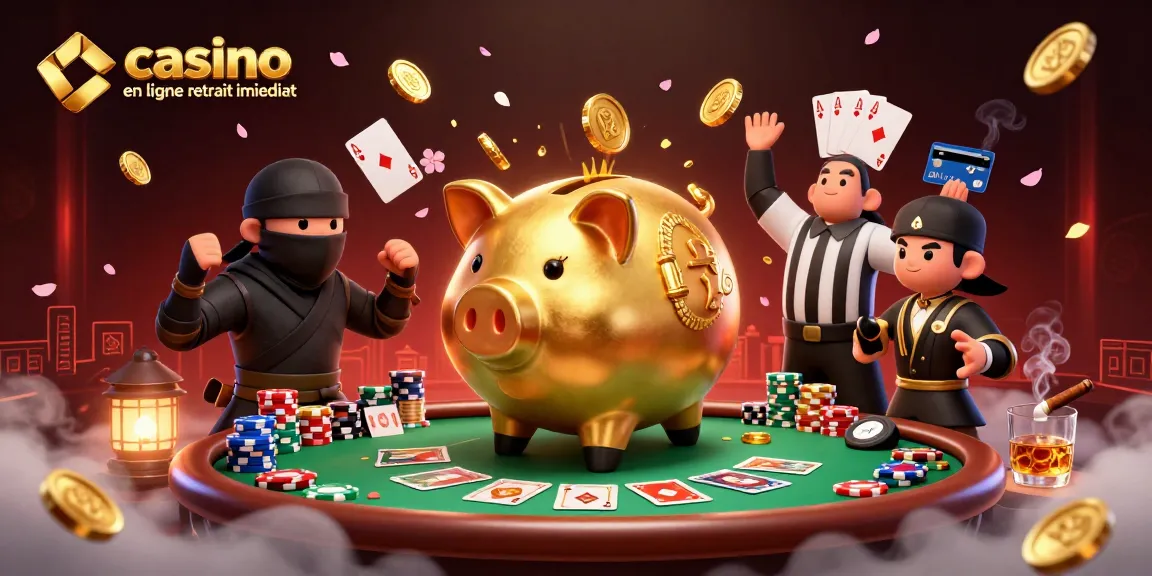 Casino en ligne retrait immédiat : un sumo géant en or célébrant des gains rapides.