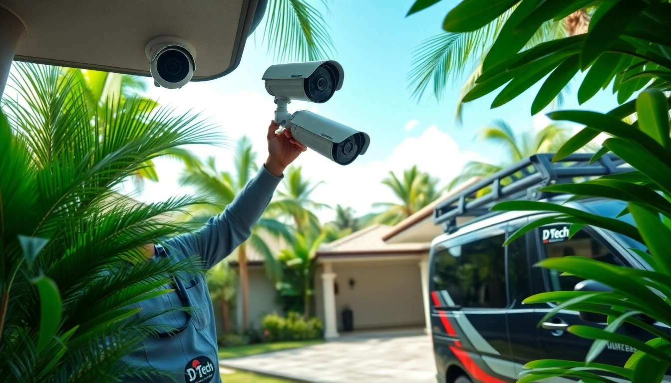 Cámaras de seguridad en Guanacaste instaladas por un técnico profesional en un entorno residencial tropical