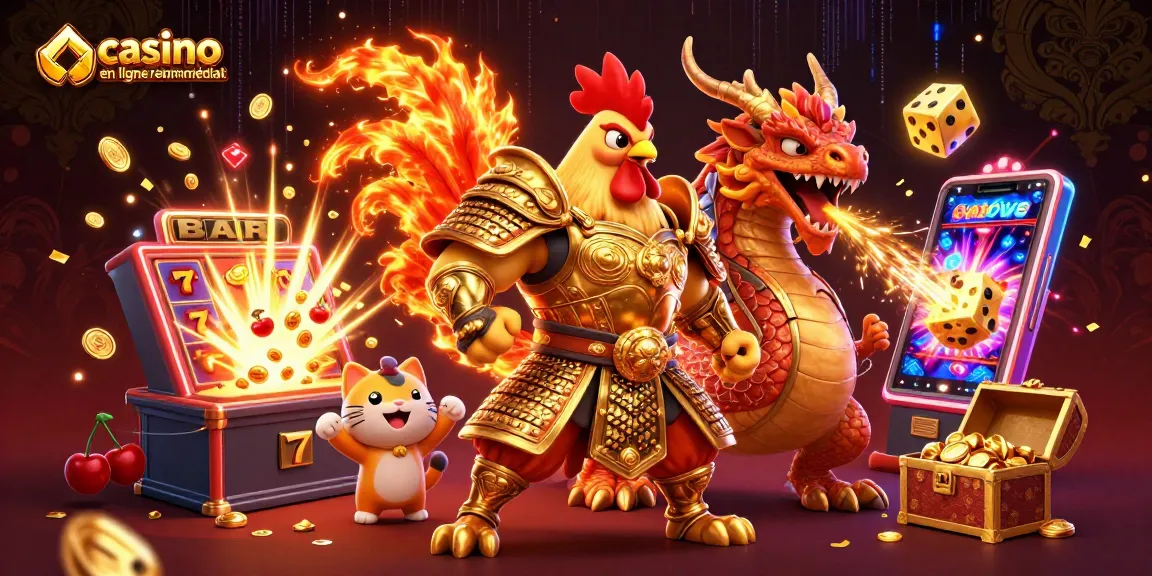 Gagnez avec esprit grâce au casino en ligne retrait immédiat, une scène festive de jeux et gains.
