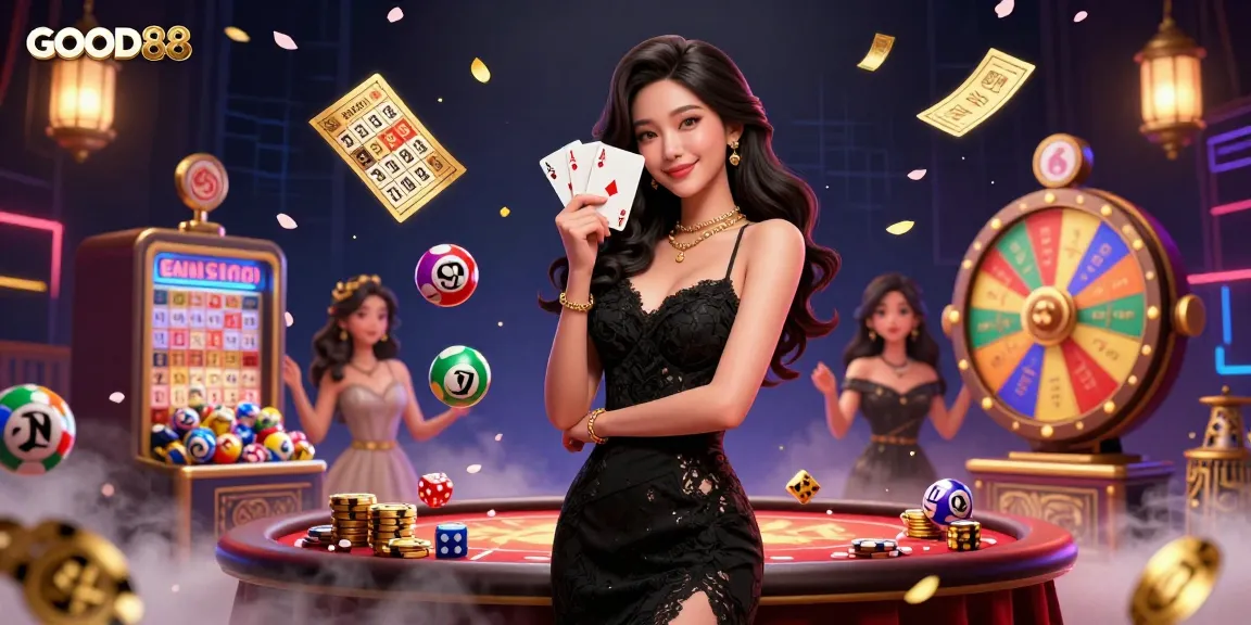 Engage with GOOD88 by winning big at a vibrant casino filled with colorful elements and energy.