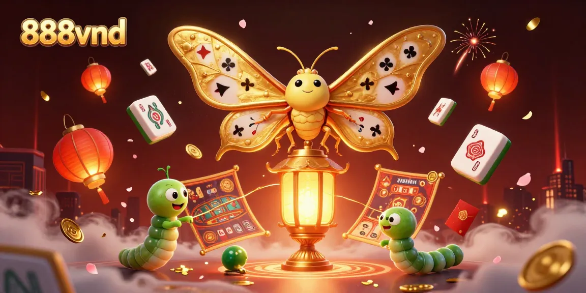Experience the excitement of 888vnd as golden wings and casino themes collide in a dynamic scene.
