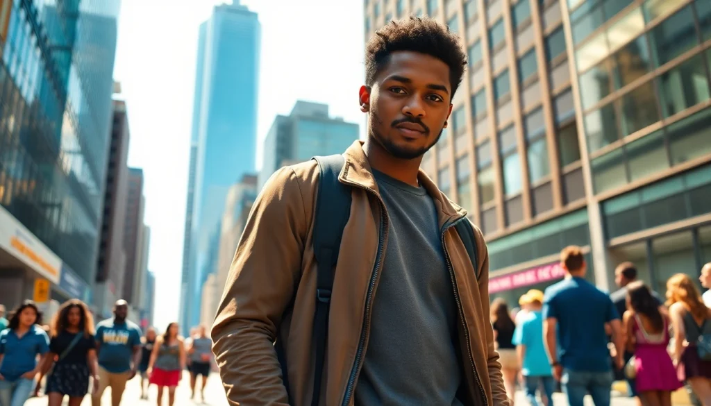 Chance Freeman inspiring action in a dynamic urban environment with vibrant colors.