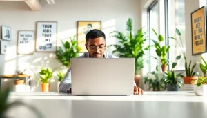 Discovering job in chicago opportunities at a modern office workspace with natural lighting.