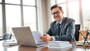 카드 현금화 관련 문서를 검토하는 전문 금융 자문가의 이미지