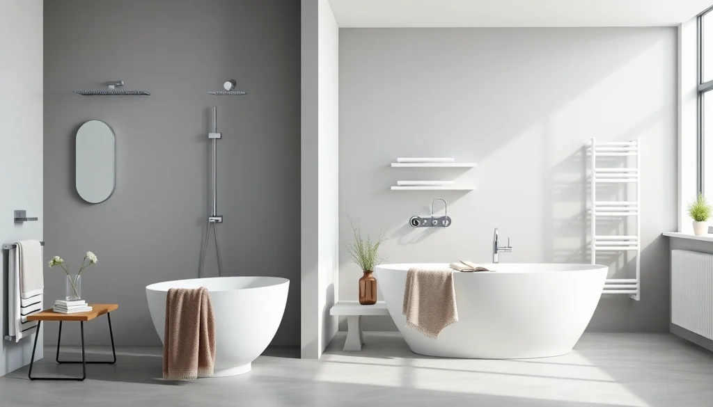 Sanni sanitär GmbH zeigt hochwertige Badprodukte in eleganter Einrichtung.