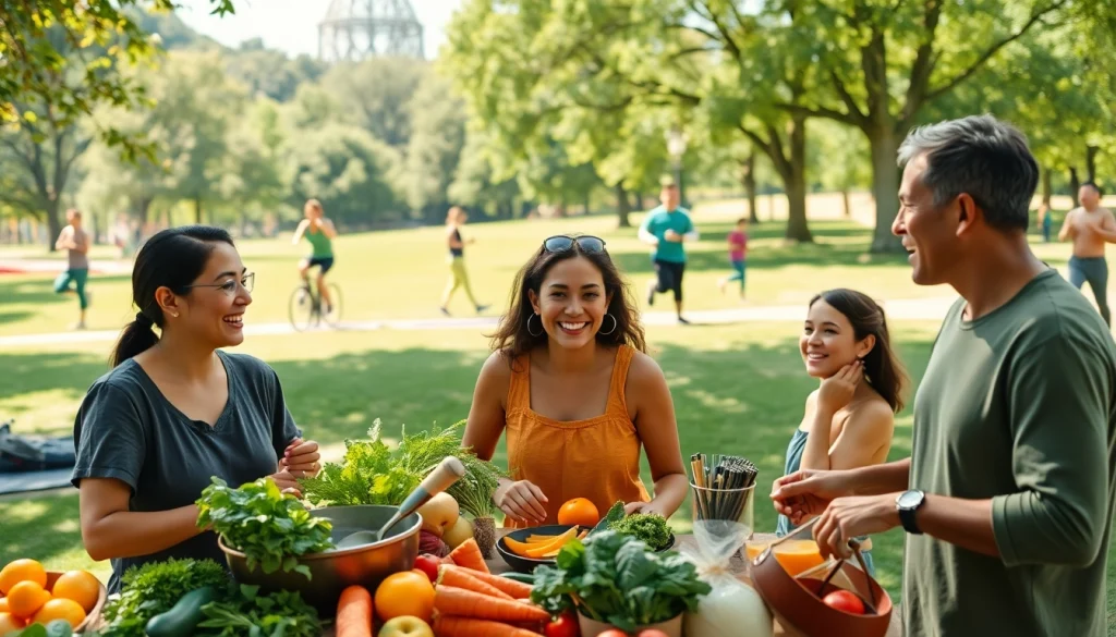 Engaging scene portraying diverse individuals promoting Health and wellness through activities.