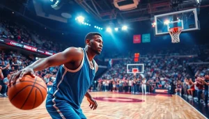 nba중계 중 뛰어난 농구 선수가 경기를 하는 모습