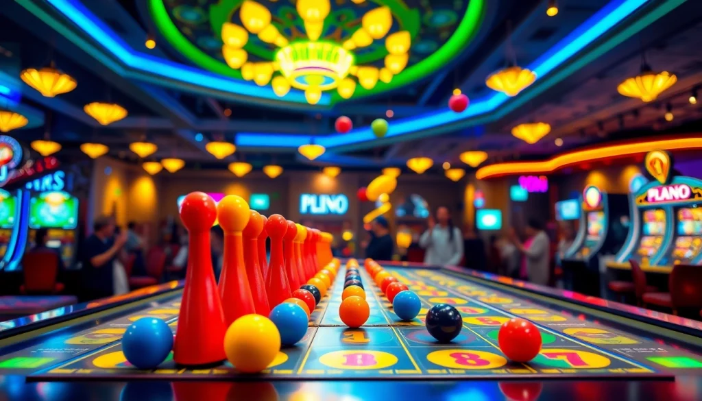 Menangkan permainan slot plinko menarik dengan bola berwarna-warni jatuh di papan plinko