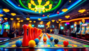 Menangkan permainan slot plinko menarik dengan bola berwarna-warni jatuh di papan plinko