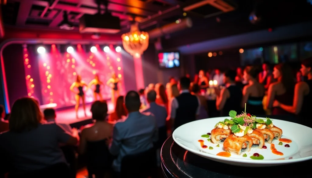 Dinner sxm scene at Club Noir showcasing an elegant dinner show and vibrant nightlife atmosphere.