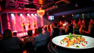 Dinner sxm scene at Club Noir showcasing an elegant dinner show and vibrant nightlife atmosphere.