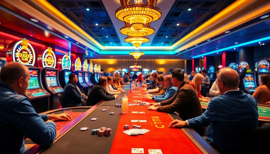 Play engaging games at Canada online casinos with vibrant scenes and lively players.