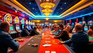 Play engaging games at Canada online casinos with vibrant scenes and lively players.