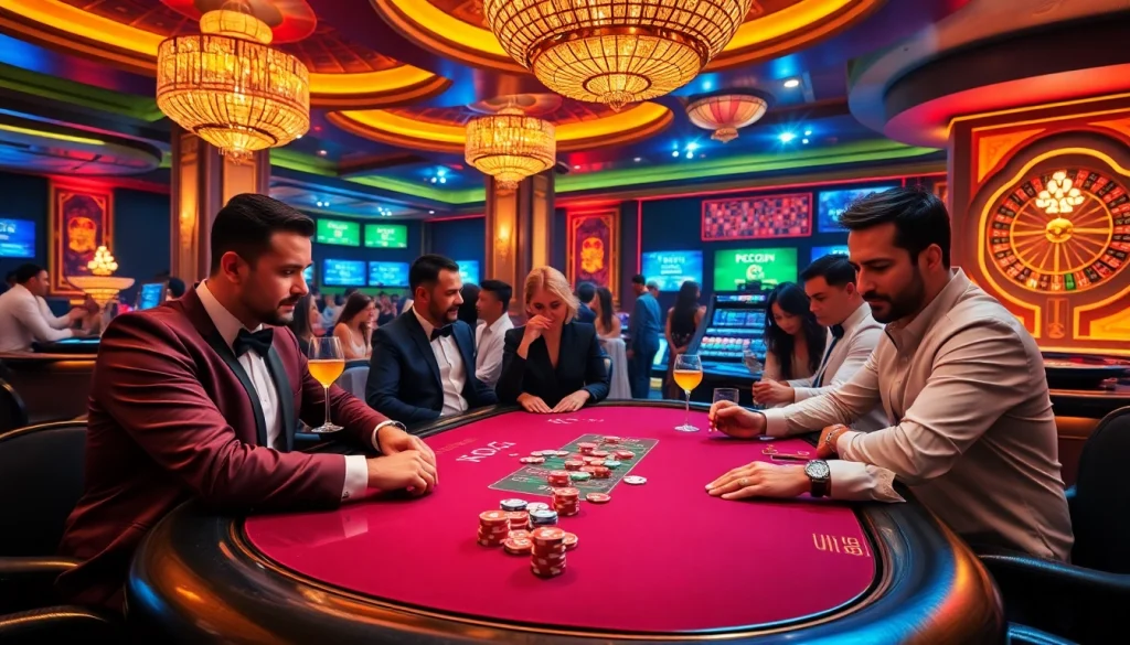 Exciting poker game at UU 88 casino, showcasing vibrant casino atmosphere and engaged players.