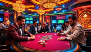 Exciting poker game at UU 88 casino, showcasing vibrant casino atmosphere and engaged players.