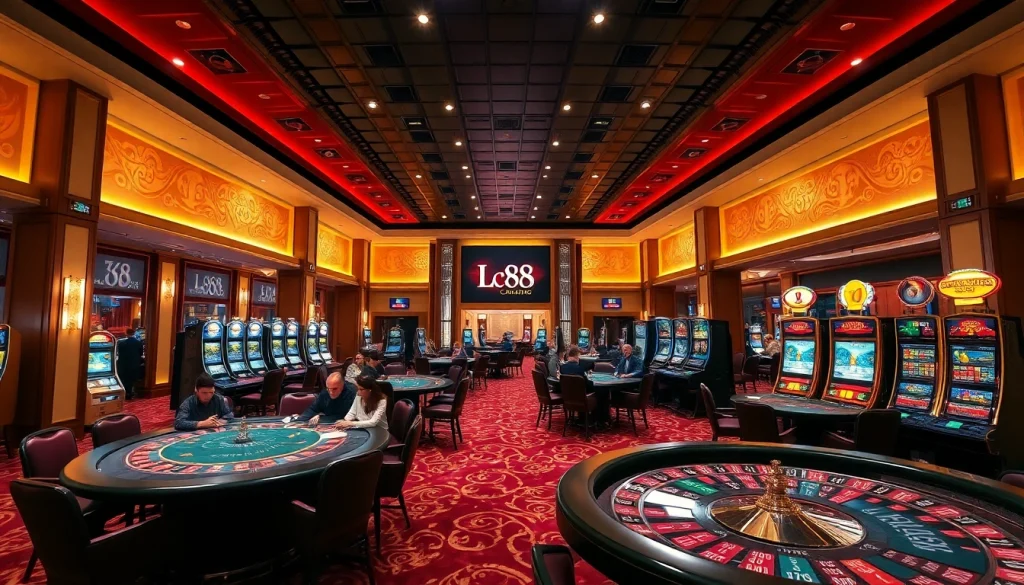 Experience the thrill of lc88 casino with vibrant gaming tables and luxurious atmosphere.