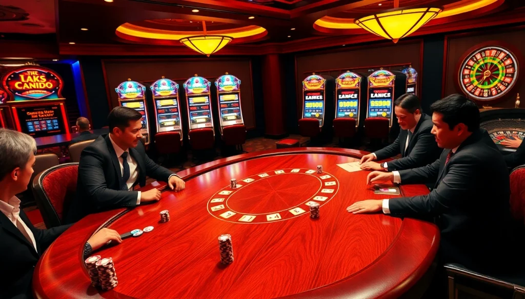 Experience thrilling gameplay at raja toto88 with colorful casino chips and vibrant slot machines.