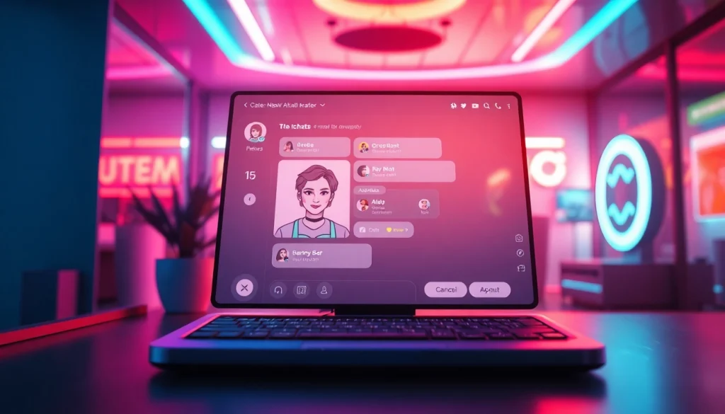 Interactive NSFW AI chat interface showcasing expressive avatars and modern design.